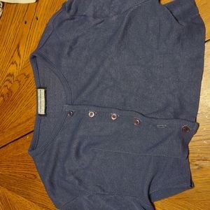 A cropped button down top